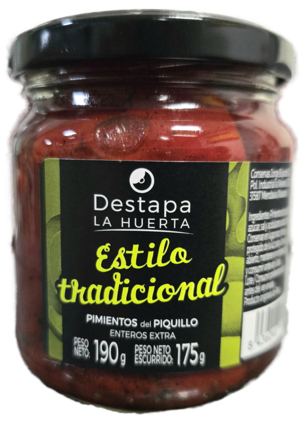 Pimientos Piquillo entero extra asados Destapa la huerta 190gr