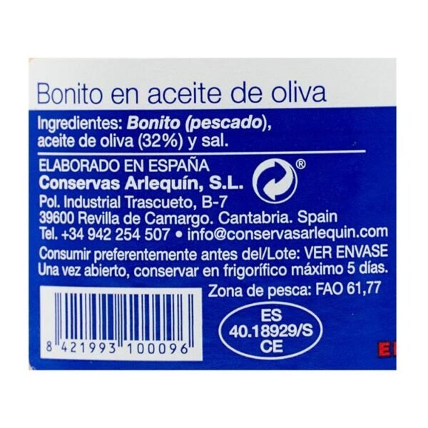 Bonito Aceite de oliva 220 gr Arlequin - Imagen 3