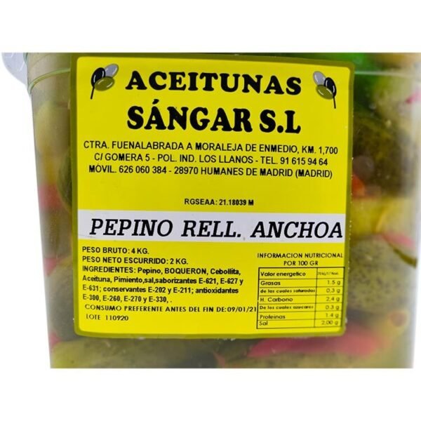 Pepinillos Rellenos Anchoa 2 kg no - Imagen 2