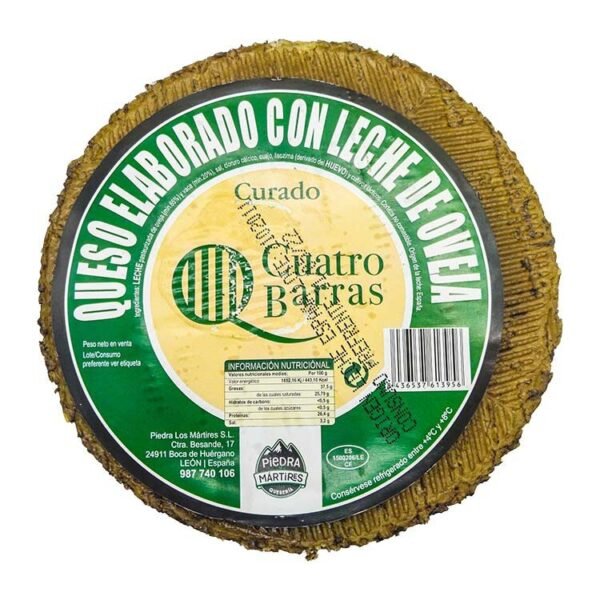 Queso Curado Cuatro barras 2,5kg aprox