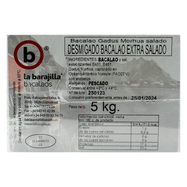 Desmigado Extra Bacalao sin espina 5kg - Imagen 2