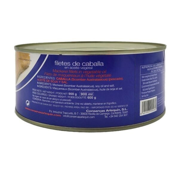 Caballa filetes 950 gr aceite vegetal - Imagen 3