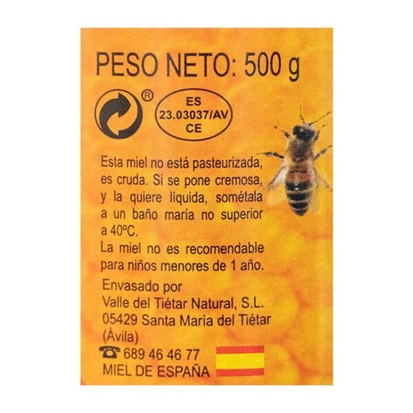 Miel Piel de Toro Retama 500 gramos Valle del Tietar - Imagen 3