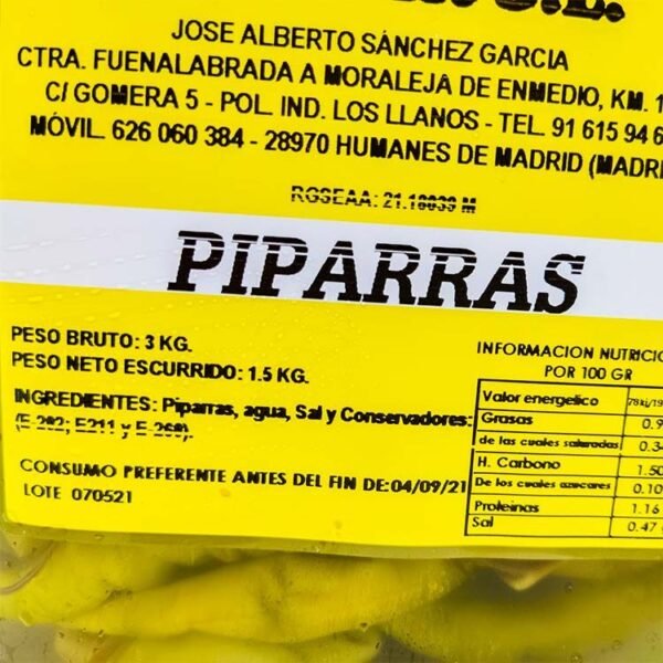 Guindilla 1,5 kg peso neto - Imagen 2