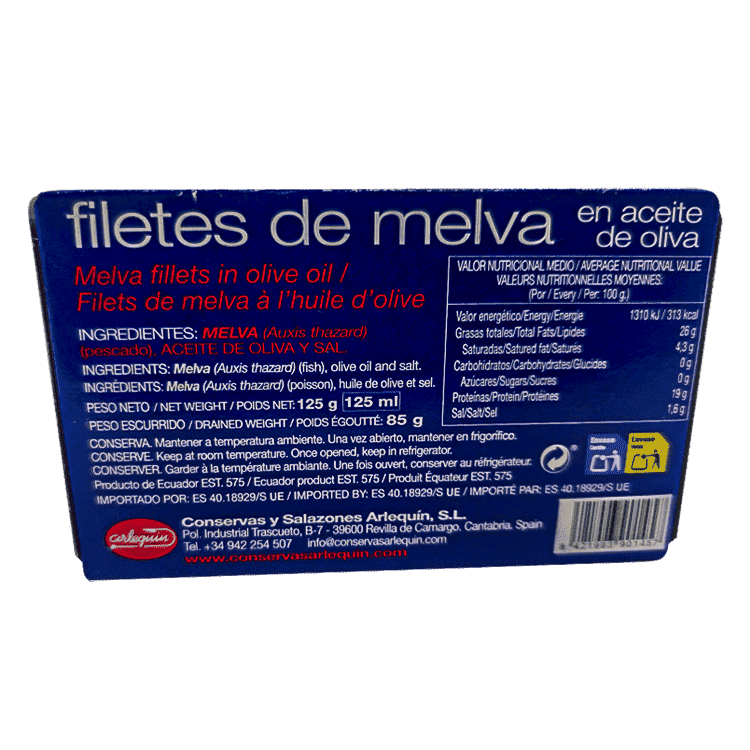 Melva Arlequín aceite de oliva 120 gr - Obrázok 2