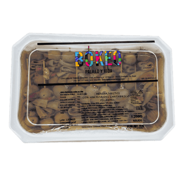 Mini pajaritos con anchoa del Cantábrico picantes Bokeo 100 unidades